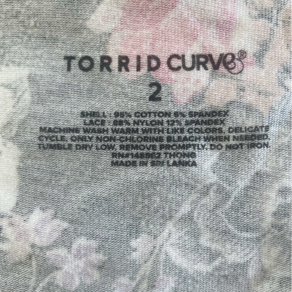 TORRID: NWT Cotton Mid-Rise Thong Lace Trim Panty - Size 2 / 2x - Picture 7 of 7